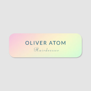Pastel Holographic Esthetician Ästhetician Namensschild