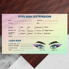 Pastel Holographic Eyelash Extension Record Map Visitenkarte