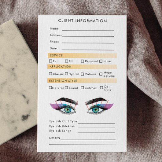 Pastel Holographic Eyelash Extensions Map Visitenkarte