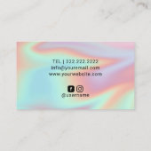 Pastel Holographic Glitzer Tropfens Beauty Salon Visitenkarte (Rückseite)