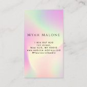 Pastel Holographic Gold Chakras Yoga Instructor Visitenkarte (Rückseite)