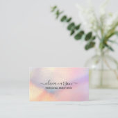 Pastel Holographic Hair Makeup Artist Visitenkarte (Stehend Vorderseite)