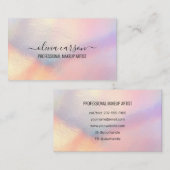 Pastel Holographic Hair Makeup Artist Visitenkarte (Vorne/Hinten)