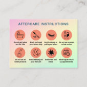Pastel Holographic Lash nach Care Instruktion Visitenkarte (Rückseite)