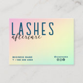 Pastel Holographic Lash nach Care Instruktion Visitenkarte (Vorderseite)
