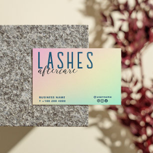 Pastel Holographic Lash nach Care Instruktion Visitenkarte