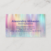 Pastel Holographic Professional Branding Visitenkarte (Rückseite)