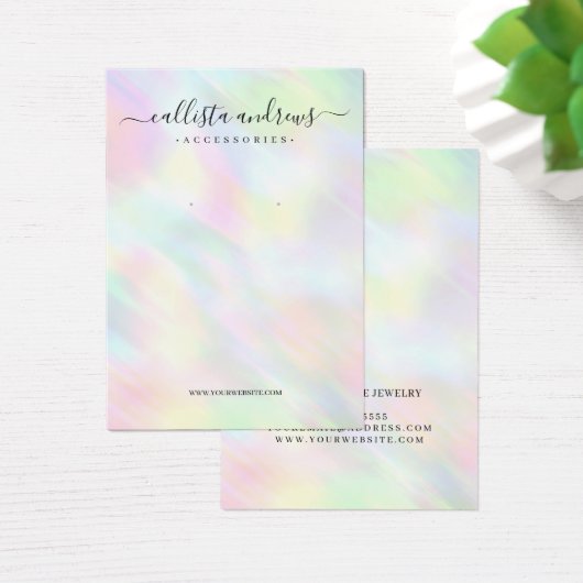 Pastel-Holographic Rainbow-Earring-Display-Karte (Schreibtisch)