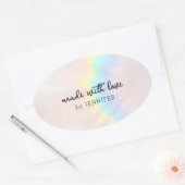 Pastel Holographic Rainbow Ovaler Aufkleber (Umschlag)