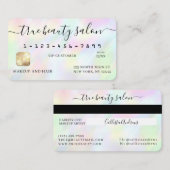 Pastel Holographic Rainbow Signature Credit Card Visitenkarte (Vorne/Hinten)