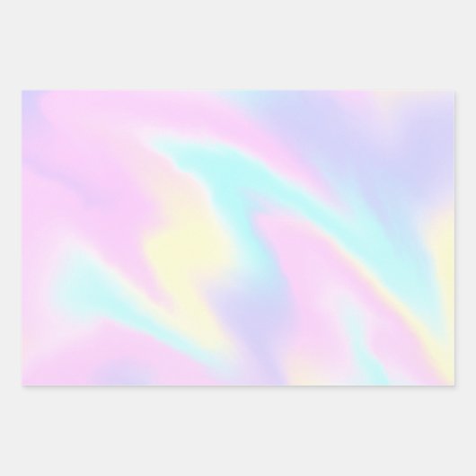 Pastel Holographic Rainbow Wrapping Paper Sheets Geschenkpapier Set (Vorderseite 3)