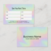 Pastel Holographic Salon Wellness-Center Zahnliche Terminkarte (Vorne/Hinten)