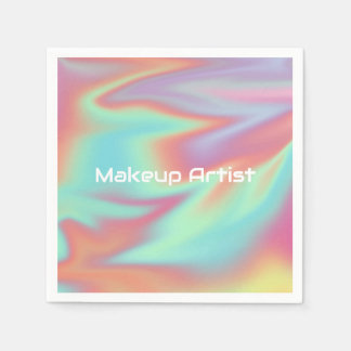 Pastel Holographic Swirl Abstract Serviette