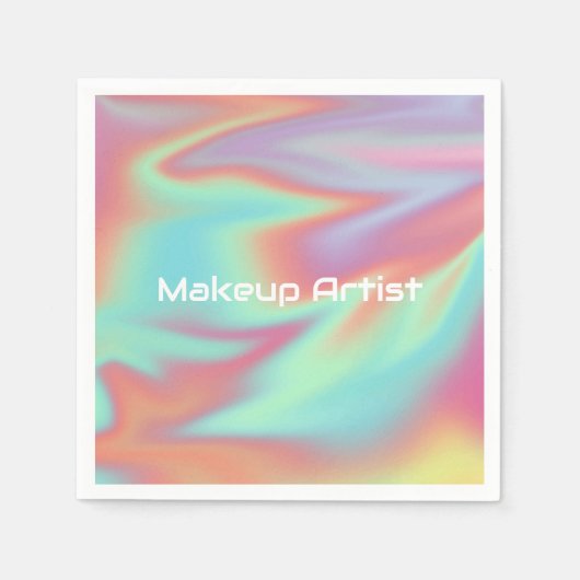 Pastel Holographic Swirl Abstract Serviette (Vorderseite)