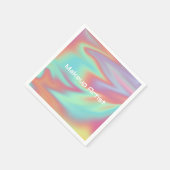 Pastel Holographic Swirl Abstract Serviette (Ecke)
