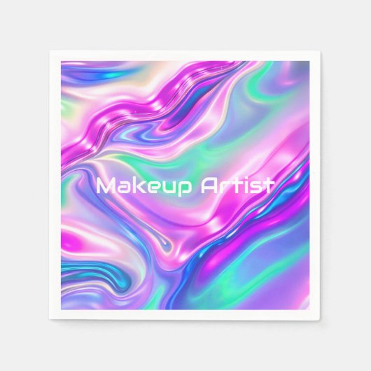 Pastel Holographic Swirl Abstract Serviette (Vorderseite)