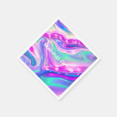 Pastel Holographic Swirl Abstract Serviette (Ecke)