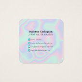 Pastel Holographic Texture Business Card (Rückseite)