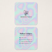 Pastel Holographic Texture Business Card (Vorne & Hinten)
