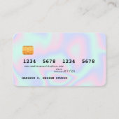 Pastel Holographic Texture Credit Card Style Visitenkarte (Vorderseite)