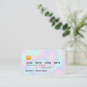 Pastel Holographic Texture Credit Card Style Visitenkarte (Stehend Vorderseite)