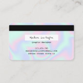 Pastel Holographic Texture Credit Card Style Visitenkarte (Rückseite)