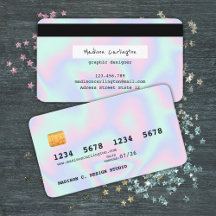 Pastel Holographic Texture Credit Card Style