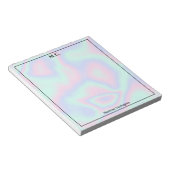 Pastel Holographic Texture Monogram Initials Notizblock (angewinkelt)