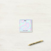 Pastel Holographic Texture Monogram Initials Post-it Klebezettel (Auf Schreibtisch)