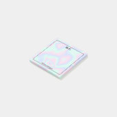 Pastel Holographic Texture Monogram Initials Post-it Klebezettel (angewinkelt)