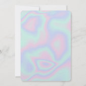 Pastel Holographic Texture Snowflakes Holiday Einladung (Rückseite)