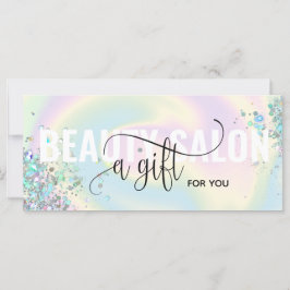 Pastel Holographic Unicorn Moderne Geschenkkarte