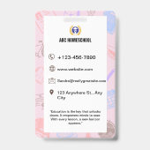 Pastel Homeschool Student ID Card mit Foto & Bar Ausweis (Rückseite)