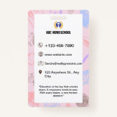 Pastel Homeschool Student ID Card mit Foto & Bar Ausweis (Rückseite)