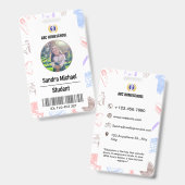 Pastel Homeschool Student ID Card mit Foto & Bar Ausweis (Front & Back)