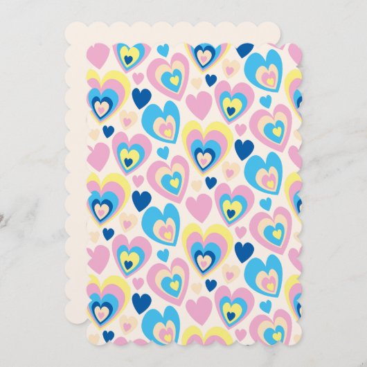 Pastel hört. einladung (Vorne/Hinten)