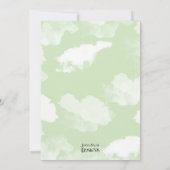 Pastel Hot Air Ballon Geschlecht Neutral Baby Dusc Einladung (Rückseite)