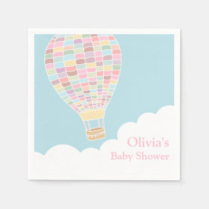 Pastel Hot Air Balloon Babyduschausstattung Serviette