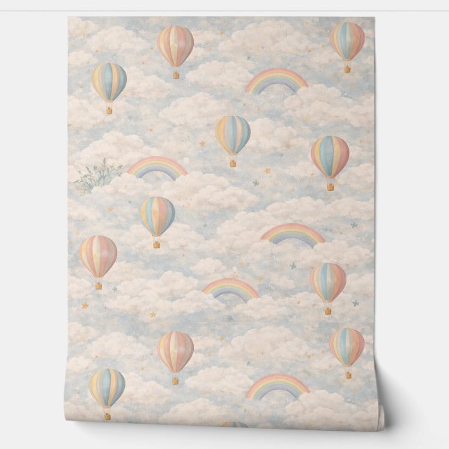 Pastel Hot Air Balloon Sky Wallpaper Tapete (Abrollen)