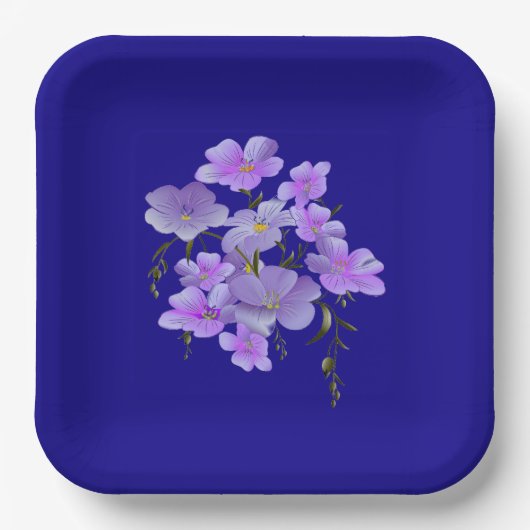 Pastel Hübsch Lilac Bouquet Pappteller (Vorderseite)