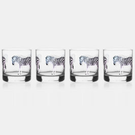 Pastel Hue Zebra Print Trinkbehälter Set Whiskyglas