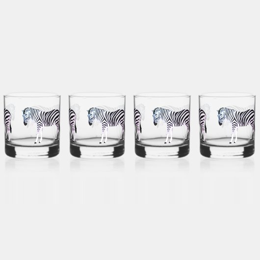 Pastel Hue Zebra Print Trinkbehälter Set Whiskyglas (Hinten)