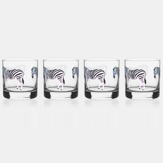 Pastel Hue Zebra Print Trinkbehälter Set Whiskyglas (Vorderseite)