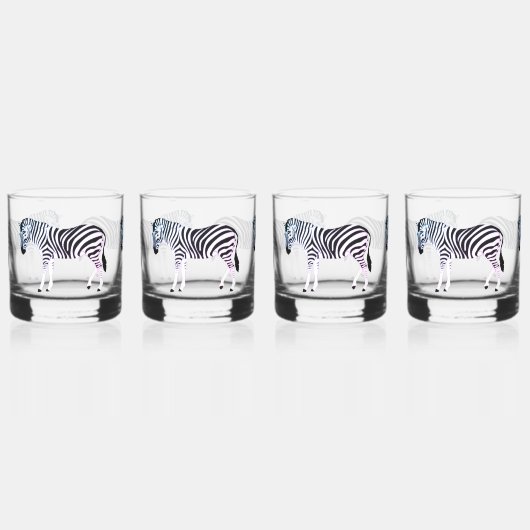 Pastel Hue Zebra Print Trinkbehälter Set Whiskyglas (Links)