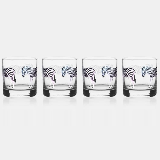 Pastel Hue Zebra Print Trinkbehälter Set Whiskyglas (Rechts)