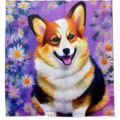 Pastel Hues Corgi Duschvorhang (Vorderseite)