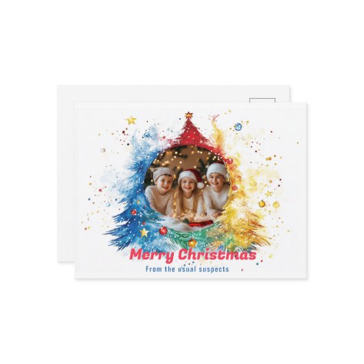 Pastel Hues von Holiday Joy Feiertagspostkarte (Vorderseite/Rückseite Beispiel)