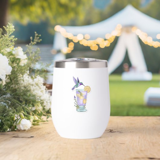 Pastel Hummingbird & Lavender Lemonade Sticker (Hochzeit (gedreht))