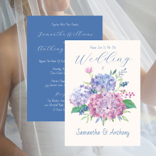Pastel Hydrangea-Blume, Einladung zur Hochzeit