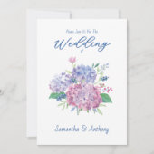Pastel Hydrangea-Blume, Einladung zur Hochzeit (Vorderseite)
